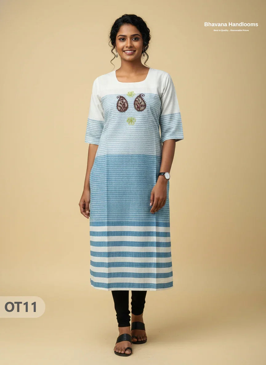 Cotton Tops with Full Length Lining Light Skyblue Colour | Dailywear Essentials