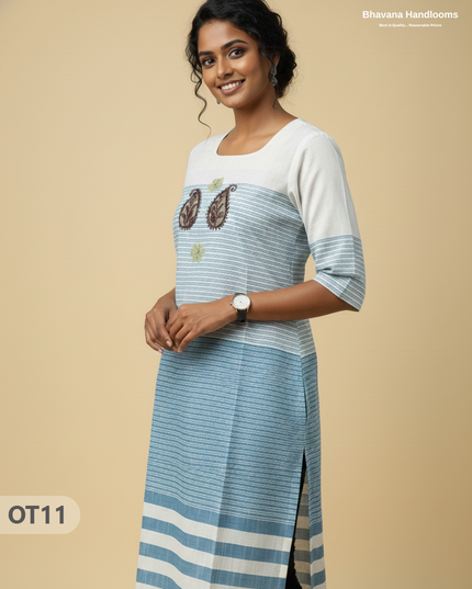 Cotton Tops with Full Length Lining Light Skyblue Colour | Dailywear Essentials