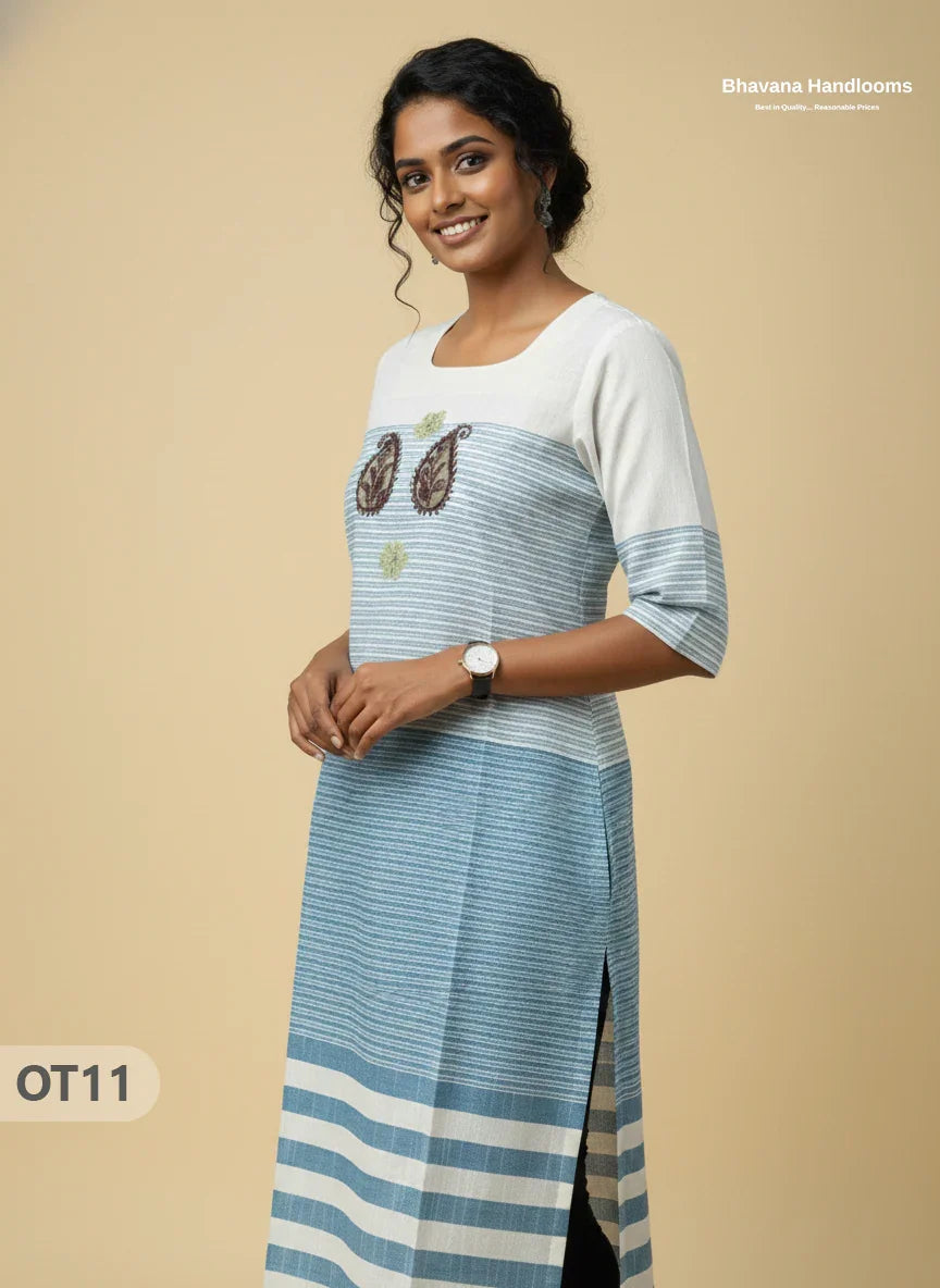 Cotton Tops with Full Length Lining Light Skyblue Colour | Dailywear Essentials