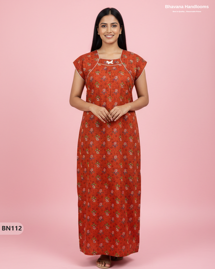 Cotton Printed Nighties | Comfortable Free Size Nightwear for Women