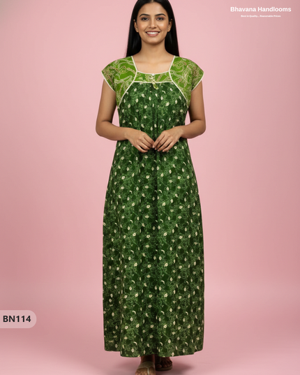 Cotton Printed Nighties | Comfortable Free Size Nightwear for Women