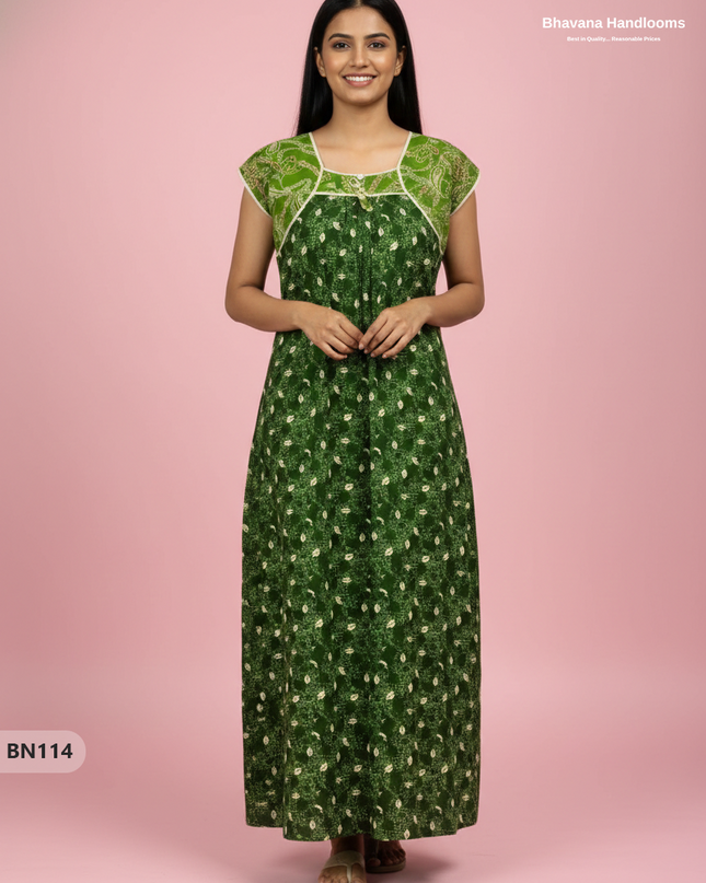 Cotton Printed Nighties | Comfortable Free Size Nightwear for Women
