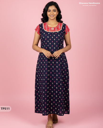 Cotton Printed Nighties | Comfortable Free Size Nightwear for Women