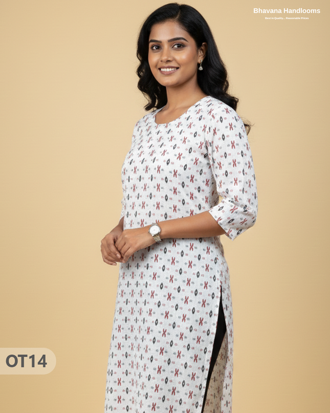 Cotton Tops with Full Length Lining Half White Colour | Dailywear Essentials