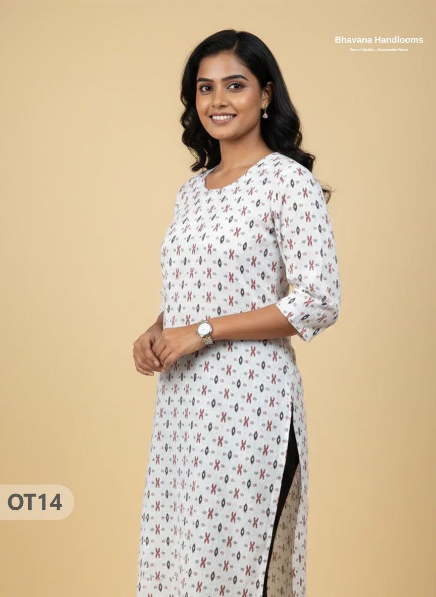 Cotton Tops with Full Length Lining Half White Colour | Dailywear Essentials