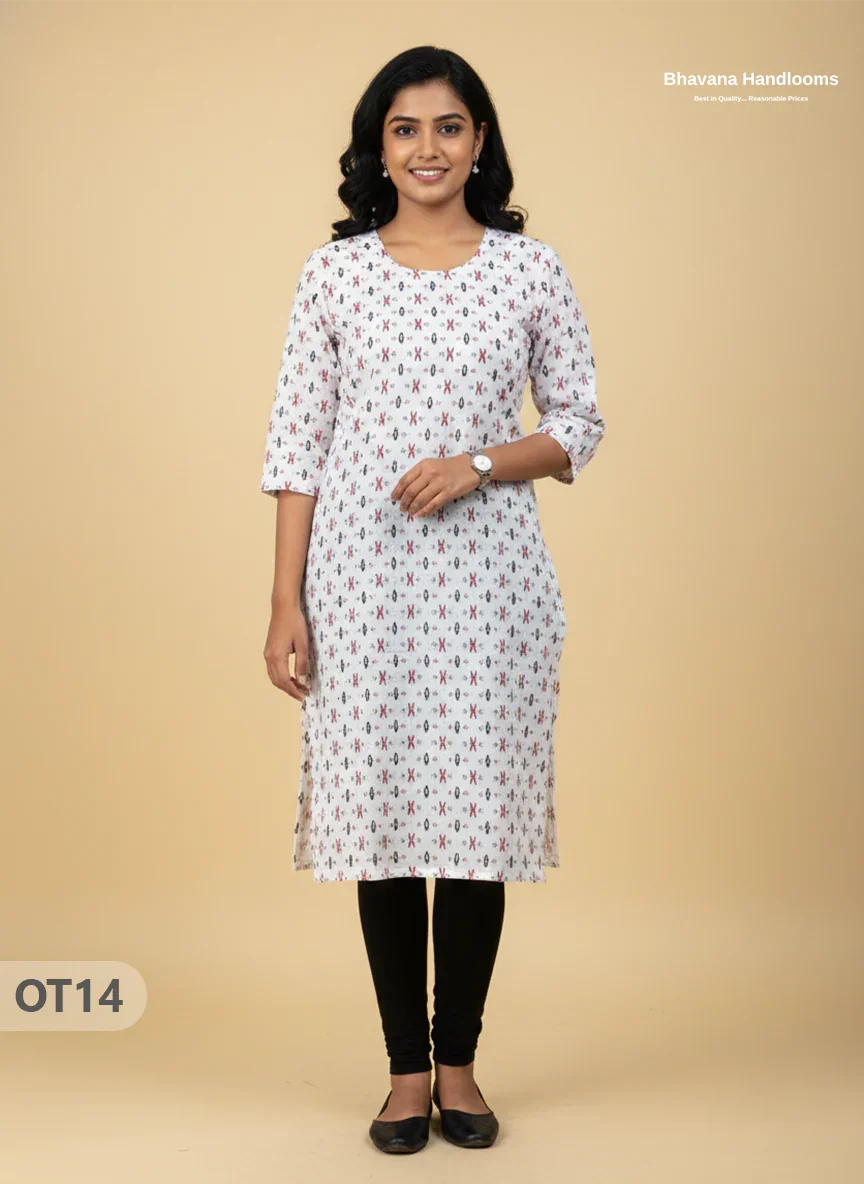 Cotton Tops with Full Length Lining Half White Colour | Dailywear Essentials