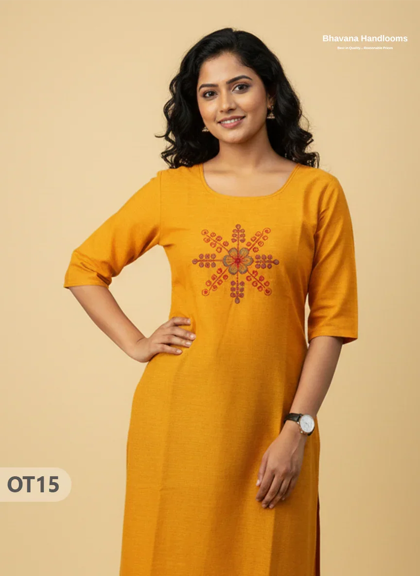 Cotton Tops with Full Length Lining Yellow Colour | Dailywear Essentials
