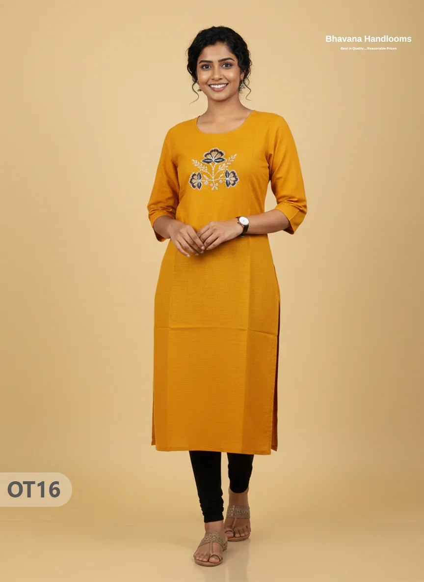 Cotton Tops with Full Length Lining Yellow Colour | Dailywear Essentials