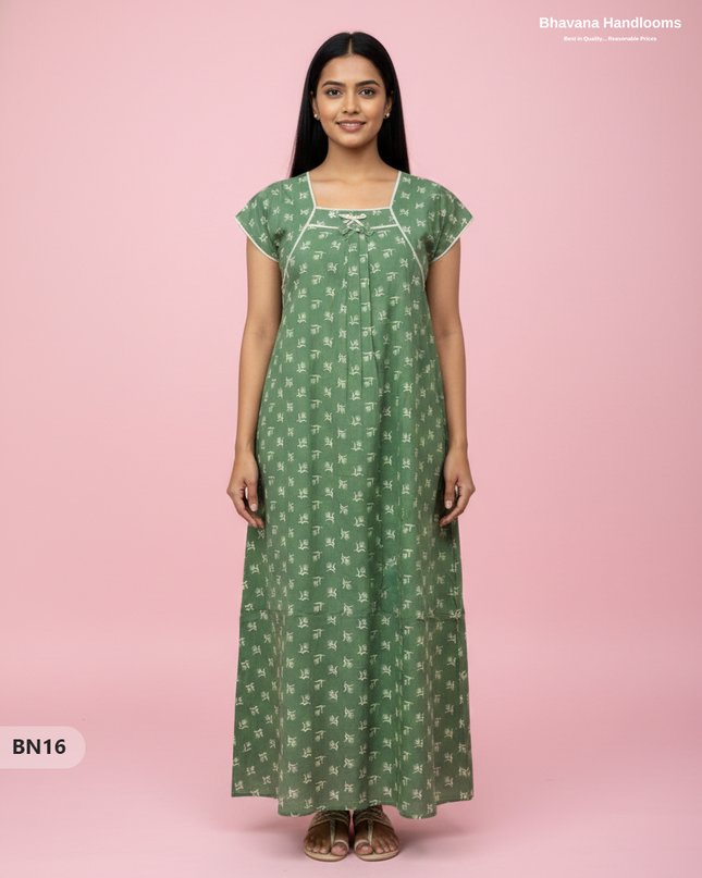 Cotton Printed Nighties | Comfortable Free Size Nightwear for Women