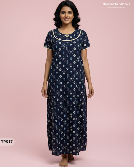 Cotton Printed Nighties | Comfortable Free Size Nightwear for Women