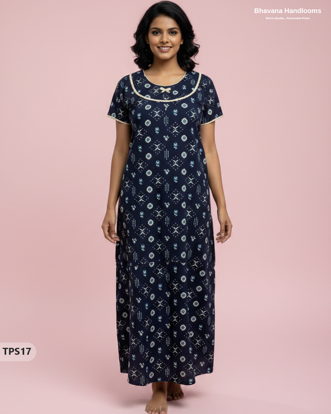 Cotton Printed Nighties | Comfortable Free Size Nightwear for Women