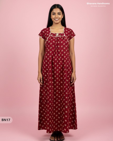 Cotton Printed Nighties | Comfortable Free Size Nightwear for Women