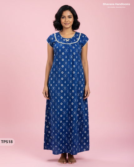 Cotton Printed Nighties | Comfortable Free Size Nightwear for Women