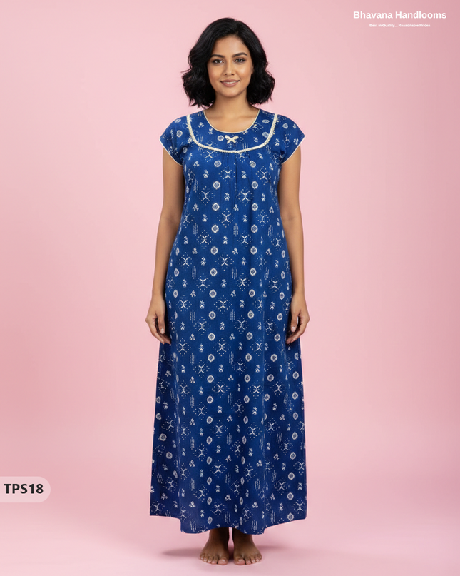 Cotton Printed Nighties | Comfortable Free Size Nightwear for Women