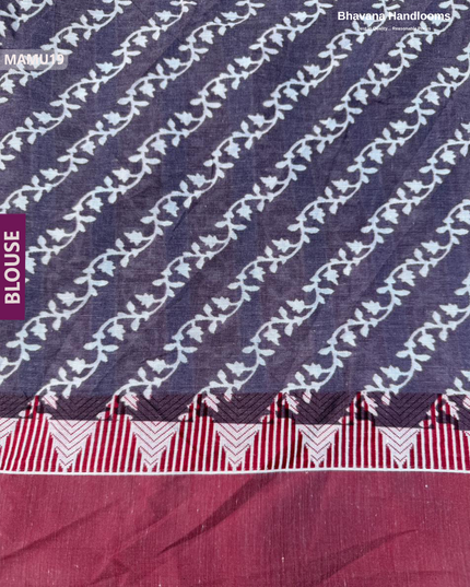 Soft Mul Cotton Dark Blue Digital Print Saree | Lightweight & Comfortable