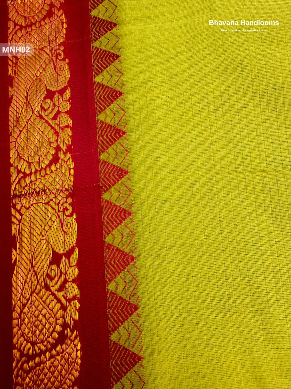 Mini Gadwal Cotton Saree in Pesara Greenwith Small Zari Border | Without Blouse