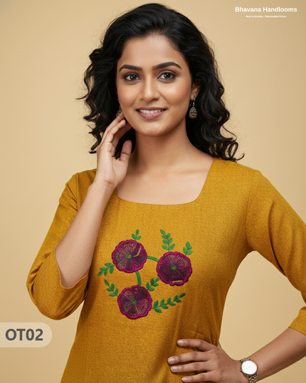Cotton Tops with Full Length Lining Yellow Colour | Dailywear Essentials