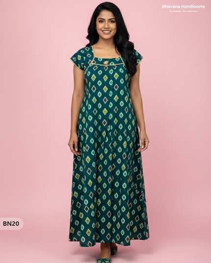 Cotton Printed Nighties | Comfortable Free Size Nightwear for Women
