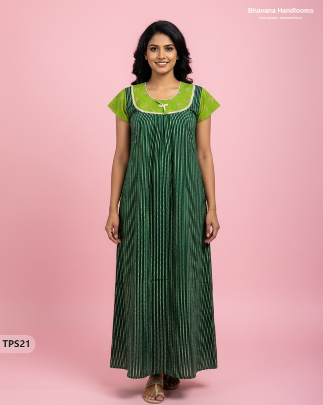 Cotton Printed Nighties | Comfortable Free Size Nightwear for Women