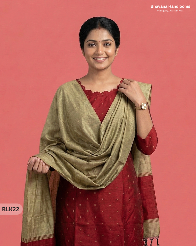 Raw Silk 2PC Set in Red Colour | Top & Bottom Only Ethnic Wear