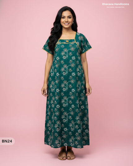 Cotton Printed Nighties | Comfortable Free Size Nightwear for Women