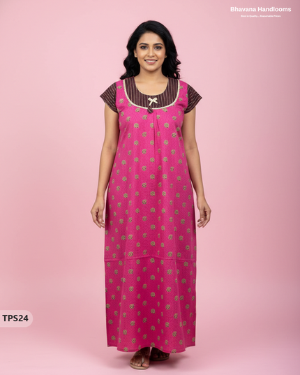 Cotton Printed Nighties | Comfortable Free Size Nightwear for Women