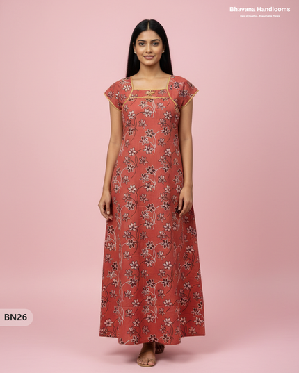 Cotton Printed Nighties | Comfortable Free Size Nightwear for Women