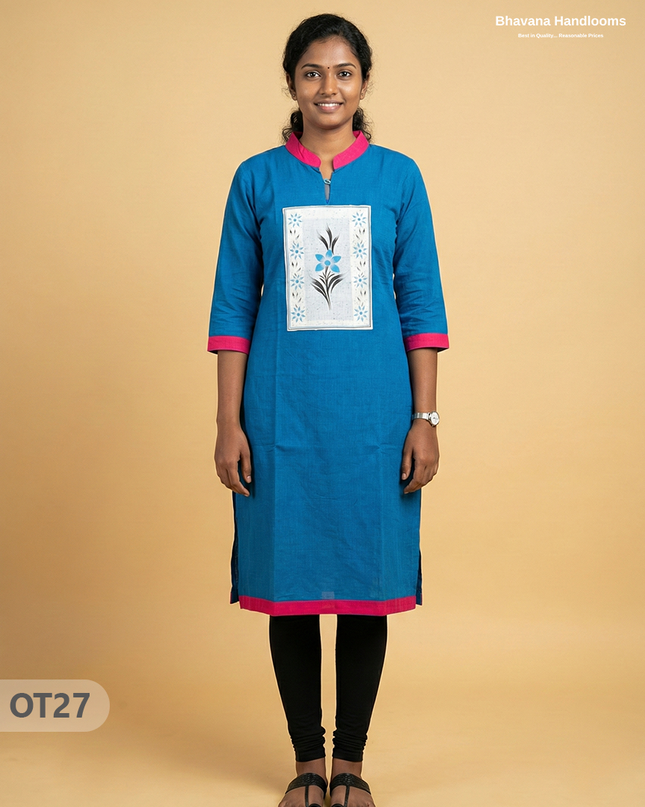 Cotton Tops with Full Length Lining Blue Colour | Dailywear Essentials