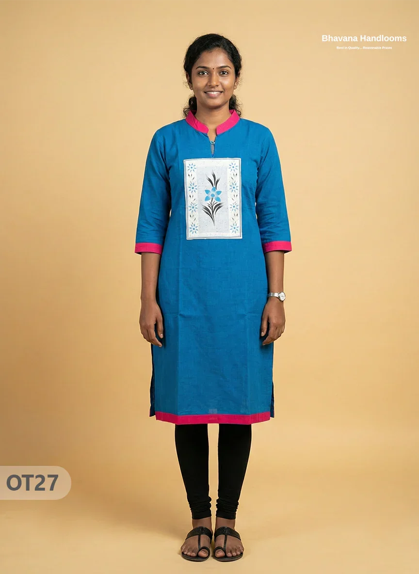 Cotton Tops with Full Length Lining Blue Colour | Dailywear Essentials
