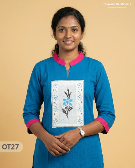 Cotton Tops with Full Length Lining Blue Colour | Dailywear Essentials