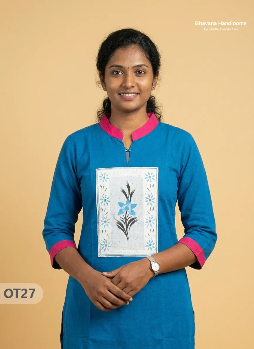 Cotton Tops with Full Length Lining Blue Colour | Dailywear Essentials