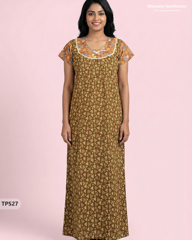 Cotton Printed Nighties | Comfortable Free Size Nightwear for Women