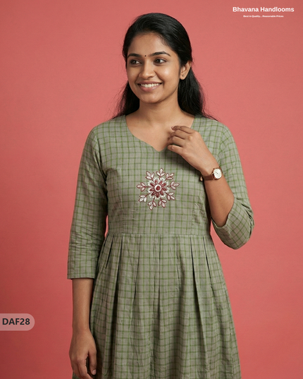 Comfortable Daily Wear Cotton Frock – Gray Colour | Half Lining