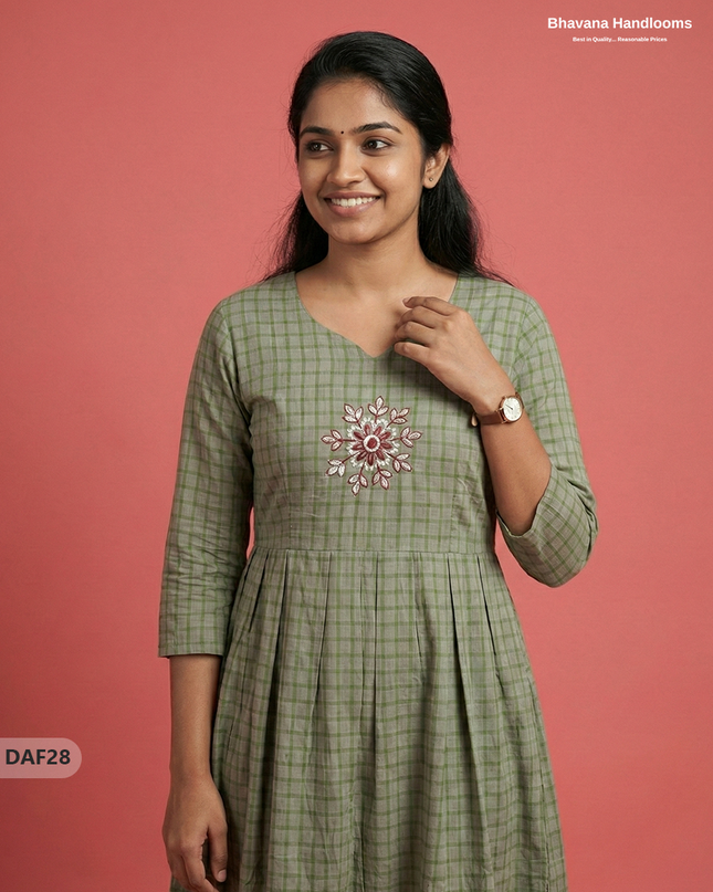 Comfortable Daily Wear Cotton Frock – Gray Colour | Half Lining