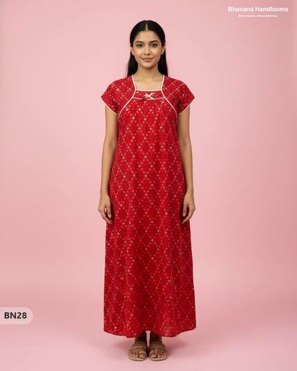 Cotton Printed Nighties | Comfortable Free Size Nightwear for Women