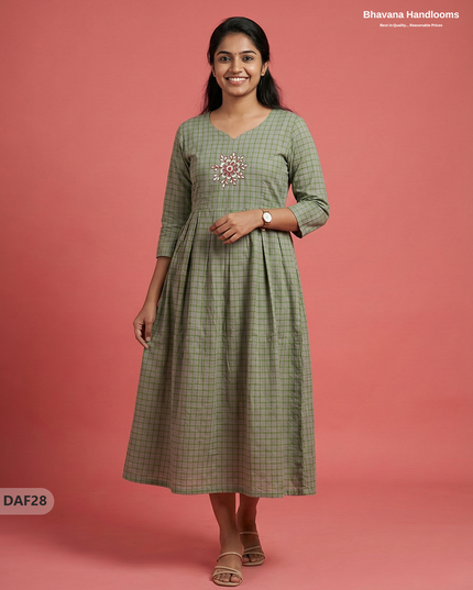 Comfortable Daily Wear Cotton Frock – Gray Colour | Half Lining