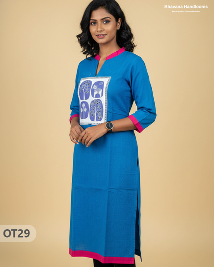 Cotton Tops with Full Length Lining Blue Colour | Dailywear Essentials