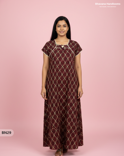 Cotton Printed Nighties | Comfortable Free Size Nightwear for Women