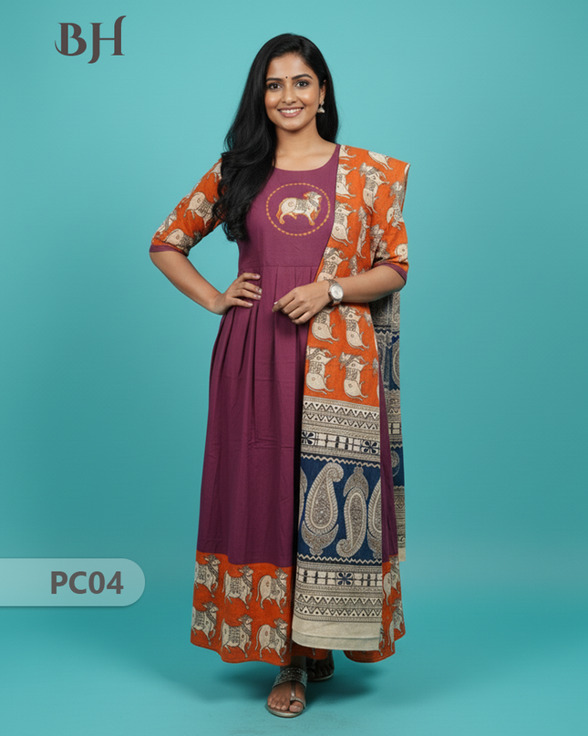 Premium 2-Piece Frock Set Blue Colour – Bhavana Originals Exclusive