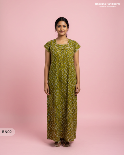 Cotton Printed Nighties | Comfortable Free Size Nightwear for Women
