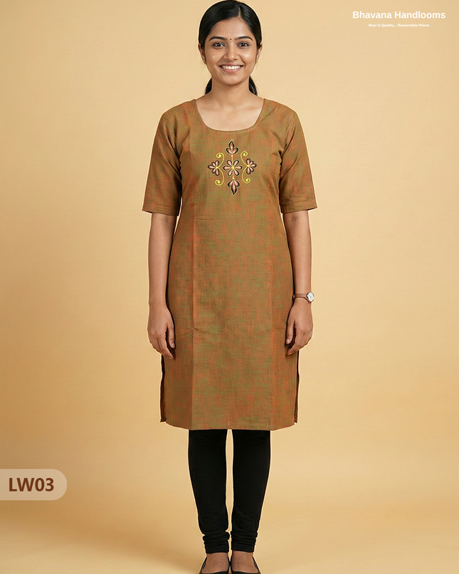 Cotton Straight Cut Top – Brown Colour (No Lining) | Comfortable Daily Wear