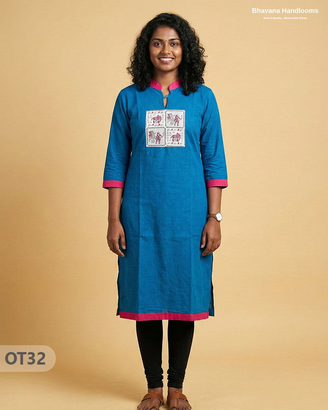 Cotton Tops with Full Length Lining Blue Colour | Dailywear Essentials
