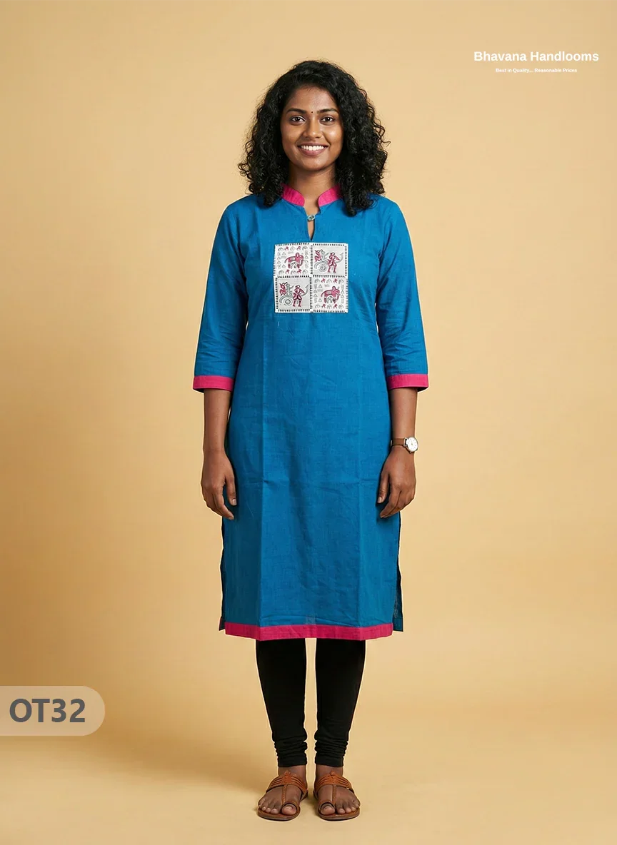 Cotton Tops with Full Length Lining Blue Colour | Dailywear Essentials