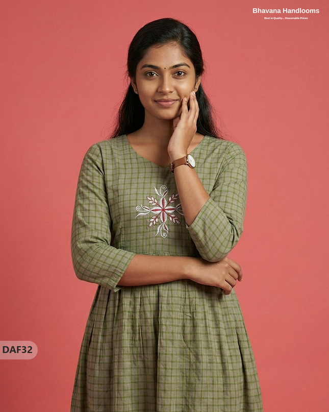 Comfortable Daily Wear Cotton Frock – Gray Colour | Half Lining
