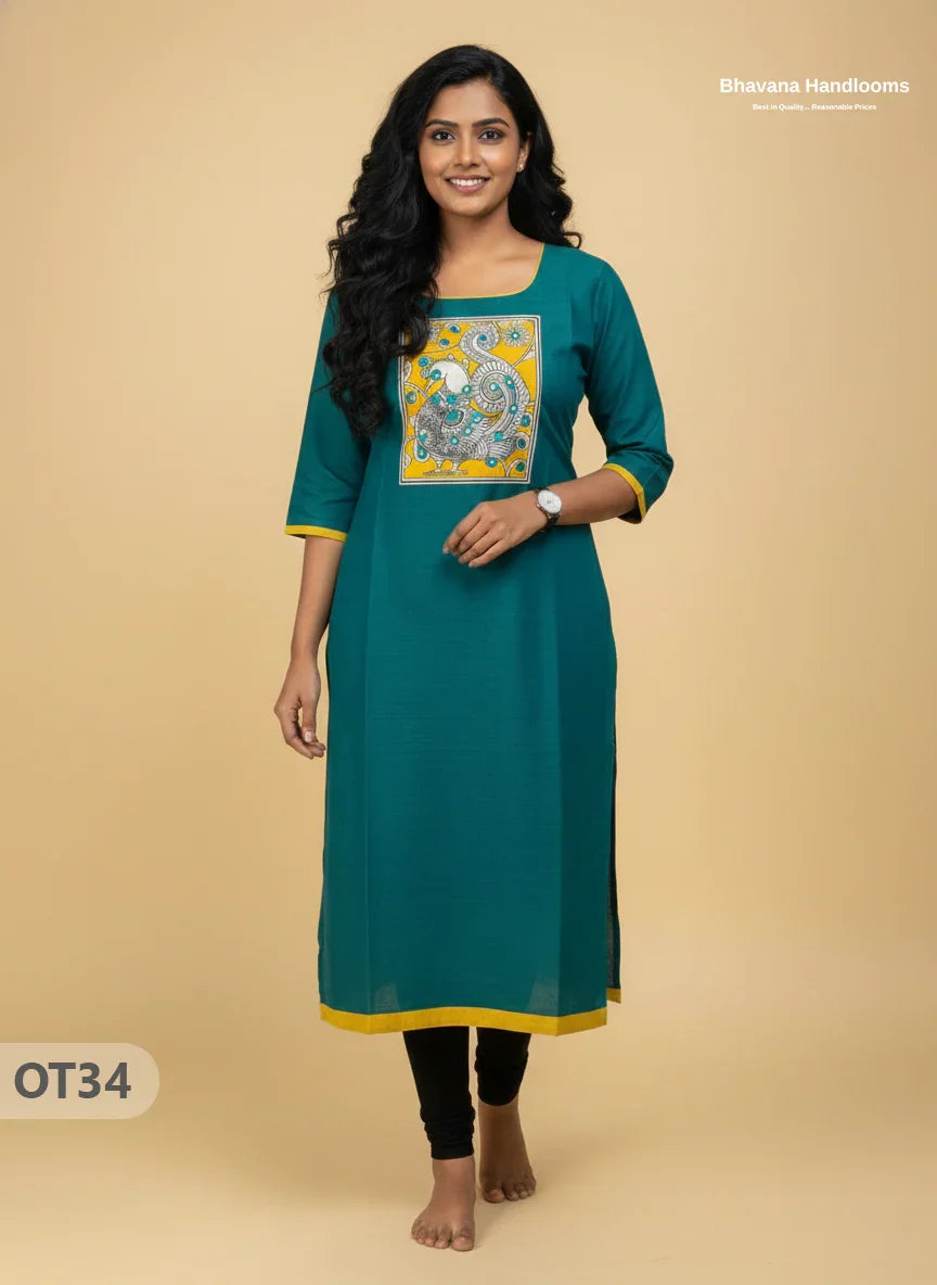 Cotton Tops with Full Length Lining Emrold Green Colour | Dailywear Essentials
