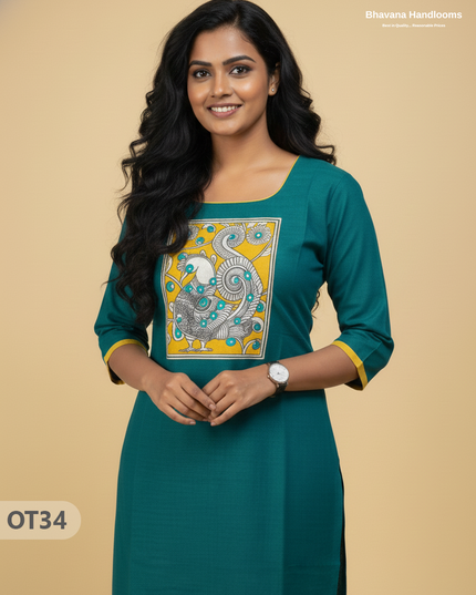 Cotton Tops with Full Length Lining Emrold Green Colour | Dailywear Essentials