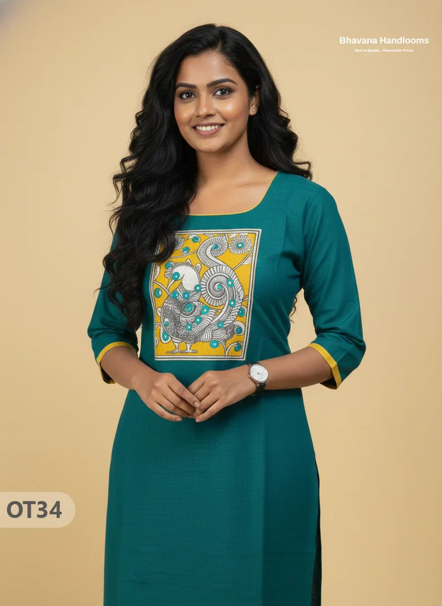 Cotton Tops with Full Length Lining Emrold Green Colour | Dailywear Essentials
