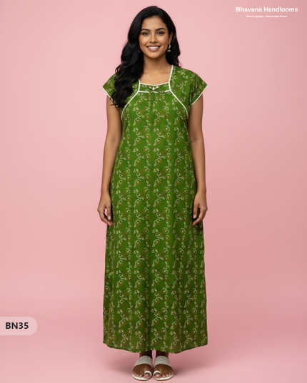 Cotton Printed Nighties | Comfortable Free Size Nightwear for Women