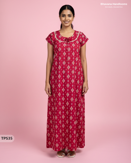 Cotton Printed Nighties | Comfortable Free Size Nightwear for Women