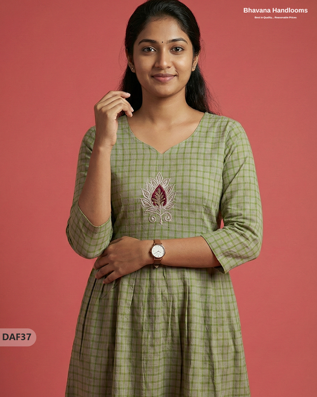 Comfortable Daily Wear Cotton Frock – Gray Colour | Half Lining
